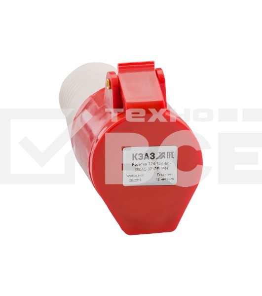 Розетка кабельная 224 32А 380AC 3P+PE 6ч IP44 КЭАЗ 222752