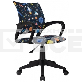 Кресло детское Бюрократ Burokids 1 темно-синий зодиак крестов. пластик