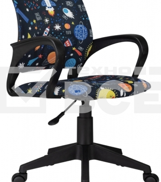 Кресло детское Бюрократ Burokids 1 темно-синий зодиак крестов. пластик