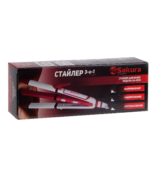 Мультистайлер Sakura SA-4520BP черный/розовый, 30 мм, 200 °C, 1 режим