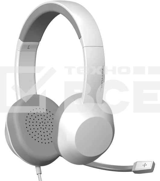 Наушники с микрофоном A4Tech Fstyler FH150U белый/серый 2м накладные USB оголовье (FH150U WHITE)