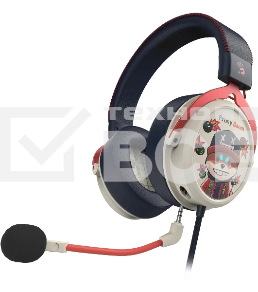 Наушники с микрофоном A4Tech Bloody M595 Proxy Boom бежевый/черный 2.3м мониторные USB оголовье (M595)