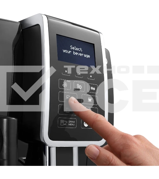 Кофемашина автоматическая DeLonghi ECAM 350.55.B черный, исп. кофе - зерновой/молотый, 1.8 л, 1450 Вт, 15 Бар.