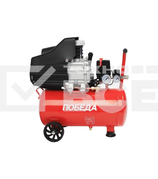 Компрессор Победа поршневой масляный KM 24-230, 230 л/мин, 8 бар, 1500 Вт, 24 л, быстросъемный 1/4