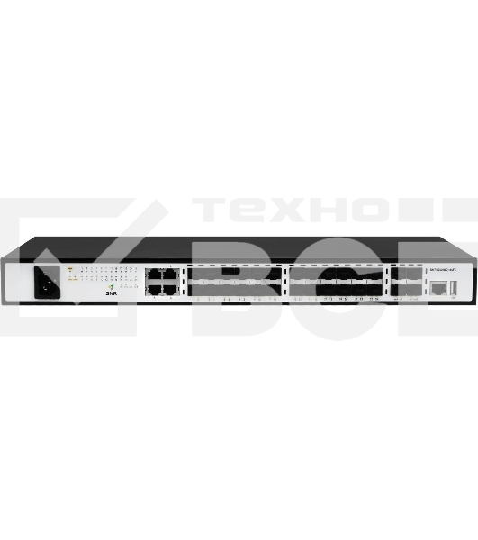 Управляемый коммутатор уровня SNR 2+, 20 портов 100/1000Base-X SFP, 4 порта Combo 10/100/1000Base-T100/1000Base-X SFP, 4 порта 1/10G SFP+, встроенный БП ~220V AC
