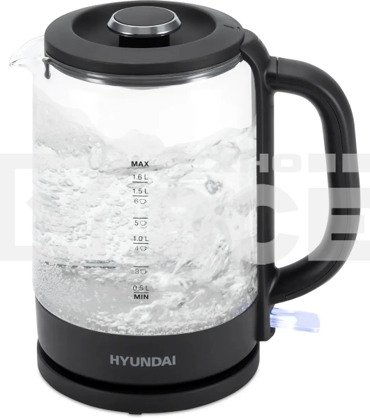 Чайник электрический Hyundai HYK-G3402 1.7л. 2200Вт серый/серебристый (корпус: стекло)