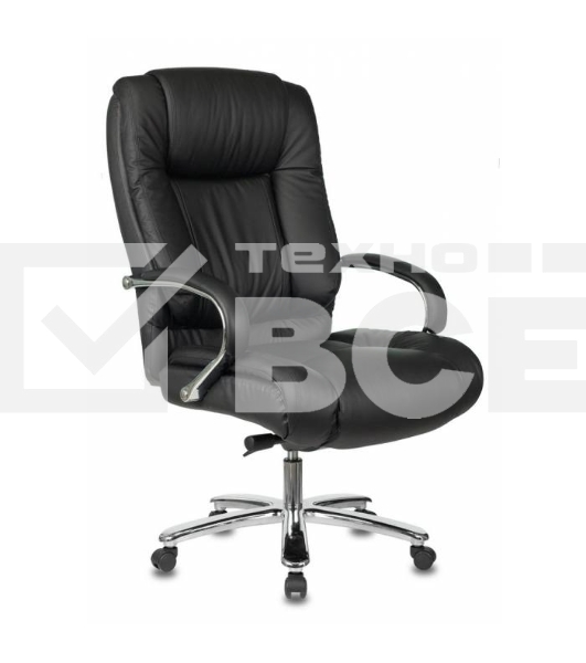 Кресло руководителя Бюрократ T-9925SL/BLACK черный, кожа, крестовина хром