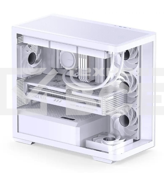 Корпус без блока питания JONSBO D300, Mini-Tower, TG, no fan, 2xUSB-A 3.2 + 1xUSB-C 3.2, mATX, mITX White