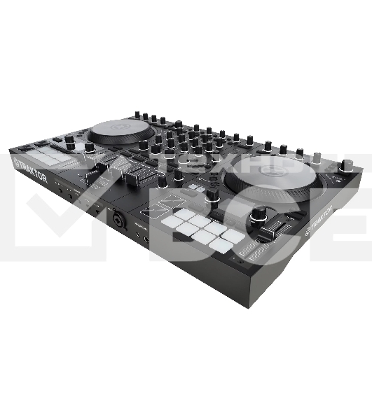 Контроллер DJ [25221] Native Instruments [Traktor Kontrol S4 Mk3] 4-х канальный, для Traktor Pro, 2 цветных дисплея, 16 RGB пэдов, 24бит/96кГц, 2 стерео phono/line входа, 2 стерео line выхода, 2 mic входа, 2 стерео выхода, 2 выхода на наушники, USB-хаб