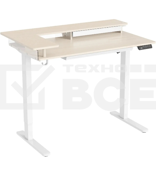 Стол для компьютера Cactus CS-EDL-DWT столешница ДСП светлый дуб каркас белый 120x71x60см