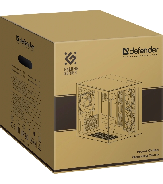Компьютерный корпус Defender NovaCube черный,mATX,3fan,switchM/BSynс