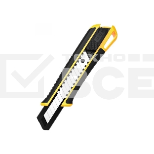 Технический нож Deli DL003H 18мм, лезвие SK5, ударопрочный корпус, автоматическая блокировка, прорезиненная рукоятка