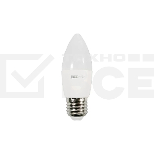 Лампа светодиодная JazzWay PLED-ECO-C37 5Вт свеча 3000К теплый белый E27 400лм 230В