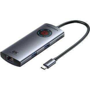 USB-концентратор Vention TQZHB, USB Type-C, USB/HDMI/RJ-45/USB Type-C, USB Type-C