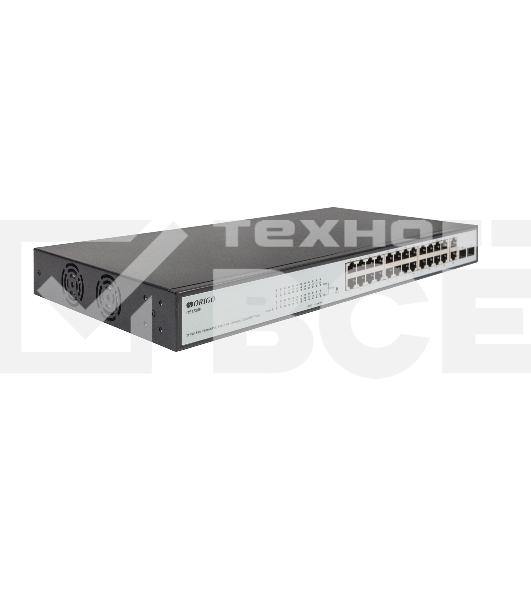 Коммутатор Smart Managed Switch 24x100Base-TX PoE, 2xCombo 1000Base-T/SFP, PoE Budget 280W, 19