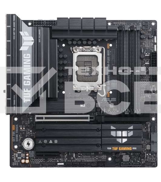 Материнская плата ASUS TUF GAMING B860M-PLUS WIFI, LGA 1851, Intel B860, 4xDDR5, 4xSATA, 3xM.2, 1xPCIe 5.0 x16, 1xPCIe x4, 1xUSB-C, 4xUSB-A 3.2 Gen 1, 2xUSB-A 3.2 Gen 2, 1xHDMI, 1xDP, 1x2.5Gb LAN, 7.1, mATX