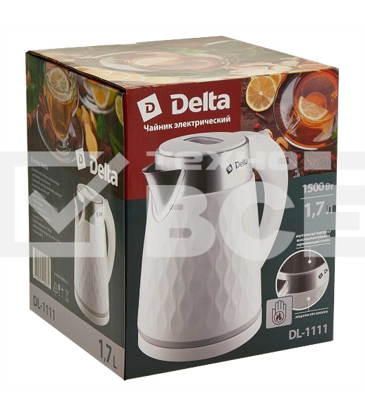 Чайник электрический DELTA DL-1111 белый