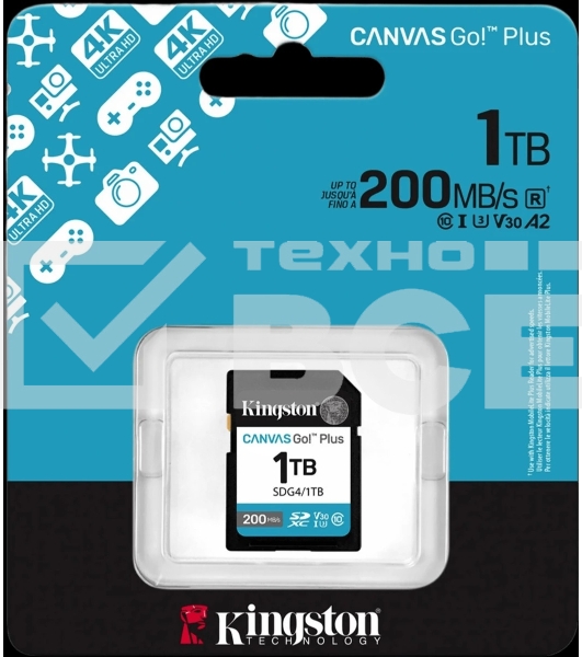 Флеш карта SDXC 1Tb Kingston SDG4/1Tb Canvas Go! Plus w/o adapter