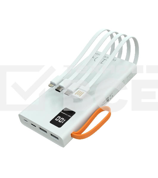 Портативный аккумулятор More choice (4620202550545) PB22-10 с кабелем 2USB 2.1A - 10000mAh белый