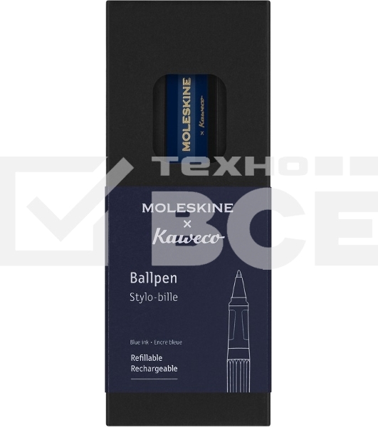 Ручка шариковая Moleskine Kaweco (KAWBALLPENBLUE) синий, d=1мм, синие чернила, подарочная коробка