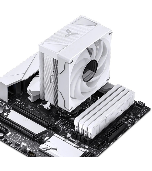 Кулер для процессора JONSBO CR-1000 V2 PRO ARGB (230W, 4-pin PWM, 157мм, Al/Cu, 6x6мм, ARGB, 1x120мм, 59.48CFM, 32.0dBA, 1500RPM, S: 1700/1200/115X, AM4/AM5 белый)