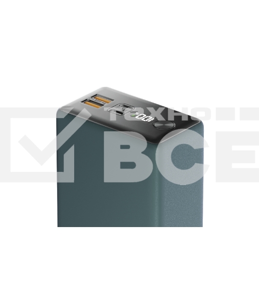 Портативный аккумулятор OLMIO QX-30, 30000mAh, 22.5W, QuickCharge3.0/PowerDelivery, LCD, темно-зеленый