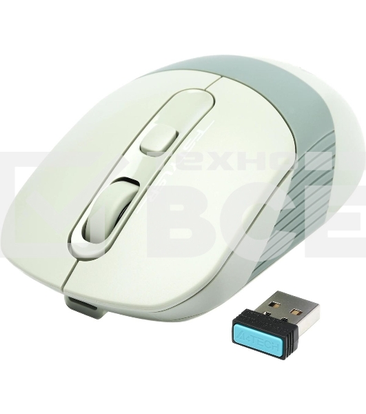 Мышь беспроводная A4Tech Fstyler FB10C зеленый, 2000 dpi, радиоканал, Bluetooth, USB, кнопки - 4