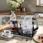 Чайный набор Kitfort КТ-6776 1.8л. 2200Вт черный/нержавеющая сталь корпус: Металл/стекло/пластик, фото2