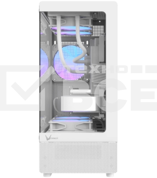 Корпус Formula Crystal Z1CM v2 белый без БП mATX 5x120мм 1xUSB3.0 audio bott PSU