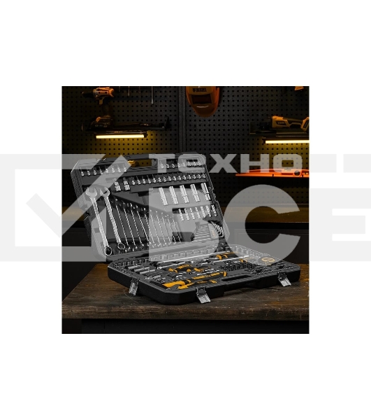 Набор инструментов Denzel 1/2', 1/4', CrV, S2, пластиковый кейс, 194 предмета