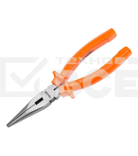 Длинногубцы Sparta Classic, 180 мм, прямые шлифованные, пластмассовые рукоятки