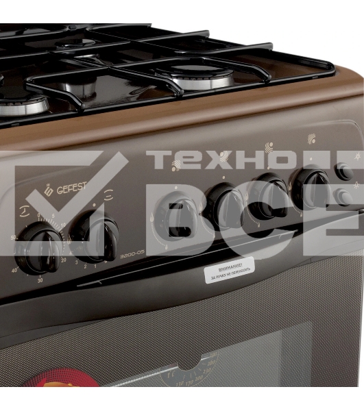 Плита газовая Gefest ПГ 3200-05 К19 коричневый, конфорок 4 шт, духовка 44 л, 50 см x 85 см x 57 см