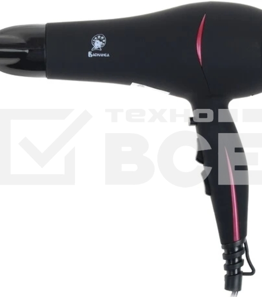 Фен Василиса ФН6-2200 черный/малиновый, 2200 Вт, ионизация