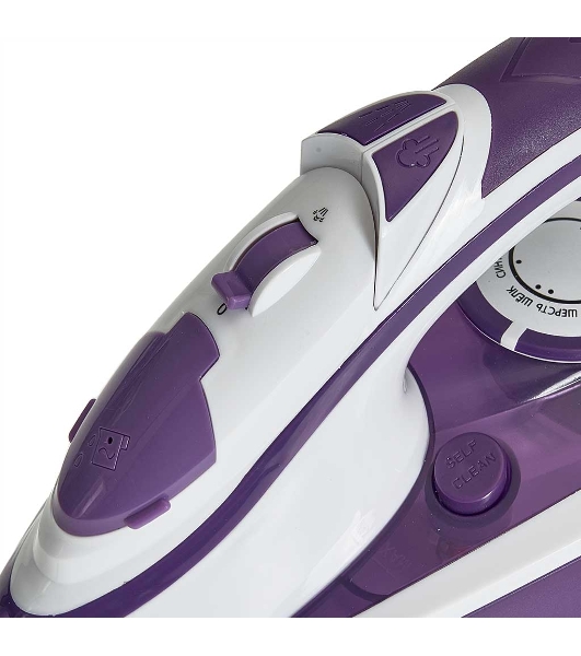Утюг Delta LUX DL-352 белый с фиолетовым, 2200 Вт, 30 г/мин, 140 г/мин, 300 мл
