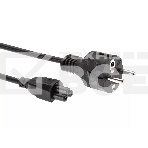 Кабель питания для ноутбуков Telecom 1.8m, 3-pin, с заземлением, 220V (Европейский стандарт), фото 1