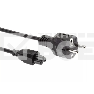 Кабель питания для ноутбуков Telecom 1.8m, 3-pin, с заземлением, 220V (Европейский стандарт)