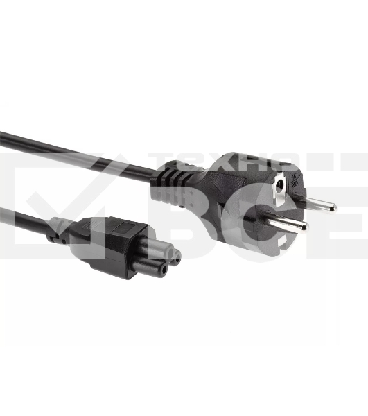 Кабель питания для ноутбуков Telecom 1.8m, 3-pin, с заземлением, 220V (Европейский стандарт)