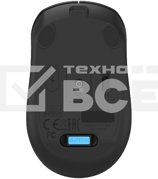 Мышь беспроводная A4Tech Fstyler FG15CS Air2 черный, 1200 dpi, радиоканал, USB, кнопки - 3