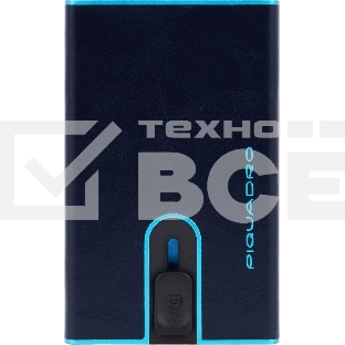 Чехол для кредитных карт Piquadro Blue Square PP4825B2BLR/BLU2, натур.кожа, темно-синий