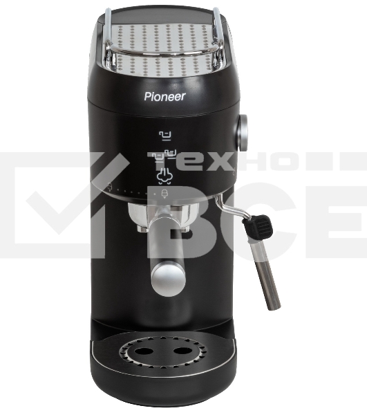 Кофеварка рожковая Pioneer CM109P black черный, исп. кофе - молотый, 1 л, 1400 Вт, 20 Бар.