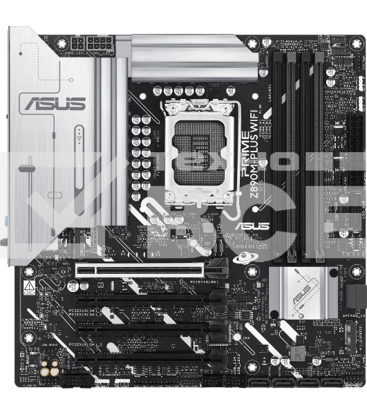 Материнская плата ASUS PRIME Z890M-PLUS WIFI, LGA 1851, Intel Z890, 4xDDR5, 6xSATA, 3xM.2, 1xPCIe 5.0 x16, 1xPCIe 4.0 x4, 2xPCIe 4.0 x1, 1xHDMI, 1xDP, 1x2.5Gb LAN, 2xUSB-A 2.0, 4xUSB-A 3.2 Gen 1, 1xUSB-A 3.2 Gen 2, 1xUSB-C 3.2 Gen 2x2, 3x3.5 мм, 7.1, mATX
