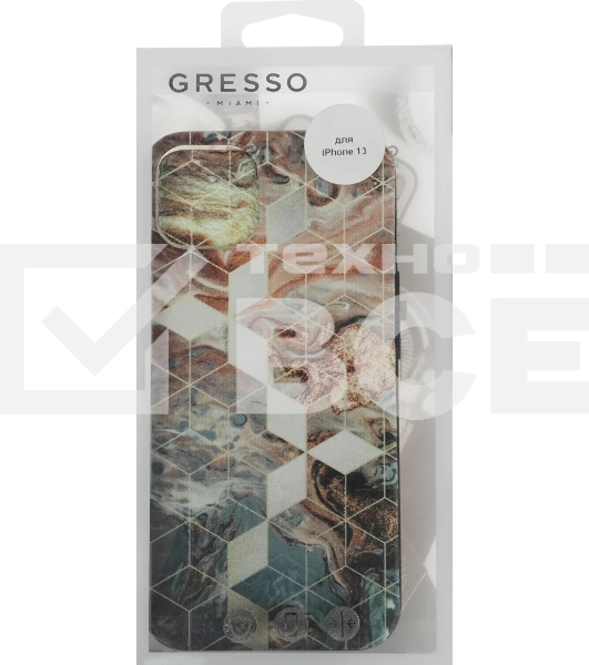 Чехол (клип-кейс) Gresso Meridian, для iPhone 13, золотистый/синий [gr17aaae8888]