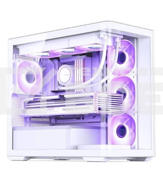 Корпус без блока питания JONSBO D300, Mini-Tower, TG, no fan, 2xUSB-A 3.2 + 1xUSB-C 3.2, mATX, mITX White