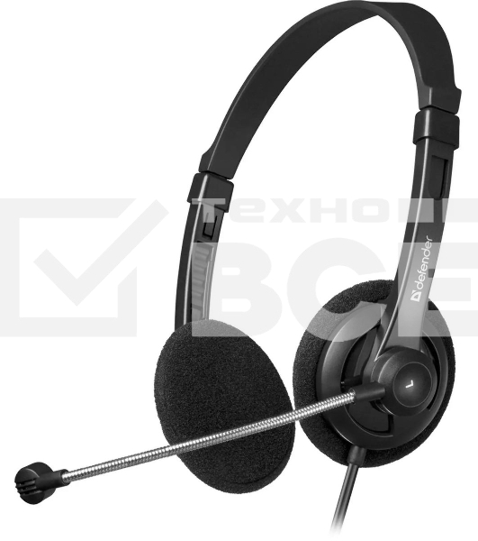 Гарнитура проводная Defender Aura 104 черный (кабель 1.8м)