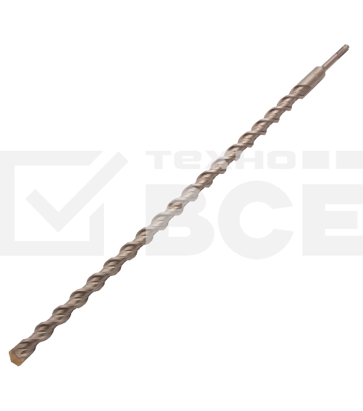 Бур по бетону Denzel двойная спираль, Cobalt W-tip, 22x600 мм, SDS PLUS