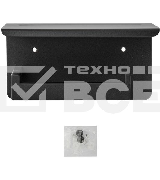 Держатель туалетной бумаги из нержавеющей стали BRIMIX 79920, антивандальный, с полочкой, квадратный профиль, черный.