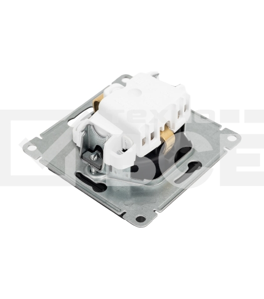 Механизм розетки 1-м СП AtlasDesign 16А IP20 с заземл. защ. шторки с крышкой карбон