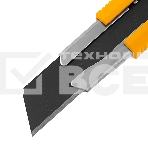 Нож Denzel 18 мм, сменное лезвие, SK4, метал. направляющая, клипса, нажимной фиксатор, фото2