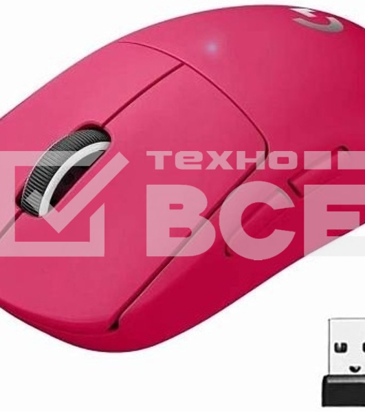 Мышь беспроводная Logitech G PRO X SUPERLIGHT розовый, 25600 dpi, радиоканал, USB, кнопки - 5