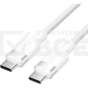 Кабель Vention USB 2.0 CM/CM - 1м. Белый 3А PD60W